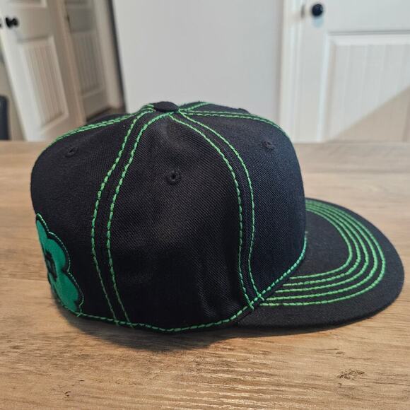 Vintage Notre Dame Fitted Hat Cap 7 3/8 Green Wool 90s Fighting Irish Flat Bill - Picture 6 of 10
